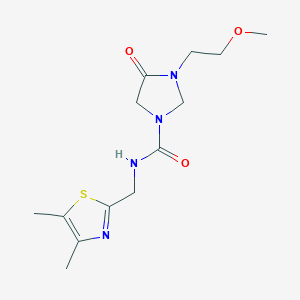 molecular formula C13H20N4O3S B6709058 N-[(4,5-dimethyl-1,3-thiazol-2-yl)methyl]-3-(2-methoxyethyl)-4-oxoimidazolidine-1-carboxamide 