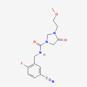 molecular formula C15H17FN4O3 B6709095 N-[(5-cyano-2-fluorophenyl)methyl]-3-(2-methoxyethyl)-4-oxoimidazolidine-1-carboxamide 