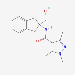 molecular formula C17H21N3O2 B6709131 N-[2-(hydroxymethyl)-1,3-dihydroinden-2-yl]-1,3,5-trimethylpyrazole-4-carboxamide 