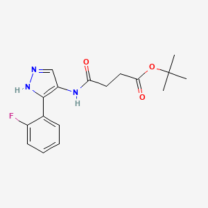 molecular formula C17H20FN3O3 B6709145 tert-butyl 4-[[5-(2-fluorophenyl)-1H-pyrazol-4-yl]amino]-4-oxobutanoate 