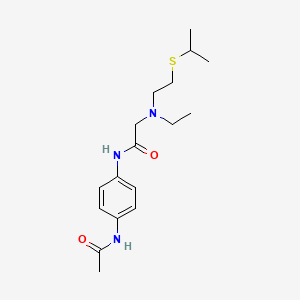molecular formula C17H27N3O2S B6709152 N-(4-acetamidophenyl)-2-[ethyl(2-propan-2-ylsulfanylethyl)amino]acetamide 