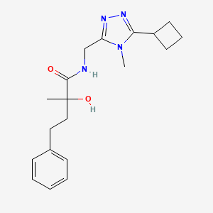 molecular formula C19H26N4O2 B6709193 N-[(5-cyclobutyl-4-methyl-1,2,4-triazol-3-yl)methyl]-2-hydroxy-2-methyl-4-phenylbutanamide 