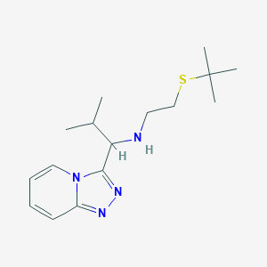 molecular formula C16H26N4S B6709363 N-(2-tert-butylsulfanylethyl)-2-methyl-1-([1,2,4]triazolo[4,3-a]pyridin-3-yl)propan-1-amine 
