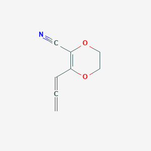 molecular formula C8H7NO2 B067094 1,4-Dioxin-2-carbonitrile, 5,6-dihydro-3-(1,2-propadienyl)-(9CI) CAS No. 175288-90-1
