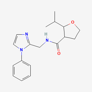 molecular formula C18H23N3O2 B6709410 N-[(1-phenylimidazol-2-yl)methyl]-2-propan-2-yloxolane-3-carboxamide 