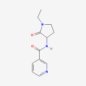 molecular formula C12H15N3O2 B6709480 N-(1-ethyl-2-oxopyrrolidin-3-yl)pyridine-3-carboxamide 