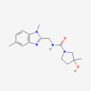 molecular formula C16H22N4O2 B6709502 N-[(1,5-dimethylbenzimidazol-2-yl)methyl]-3-hydroxy-3-methylpyrrolidine-1-carboxamide 