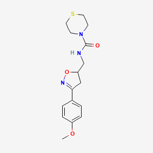 molecular formula C16H21N3O3S B6709517 N-[[3-(4-methoxyphenyl)-4,5-dihydro-1,2-oxazol-5-yl]methyl]thiomorpholine-4-carboxamide 