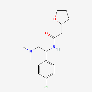 molecular formula C16H23ClN2O2 B6709525 N-[1-(4-chlorophenyl)-2-(dimethylamino)ethyl]-2-(oxolan-2-yl)acetamide 