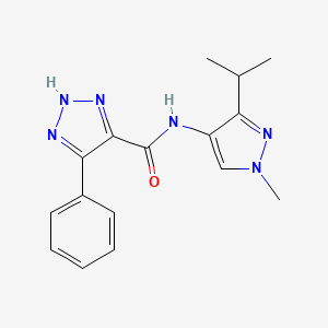 molecular formula C16H18N6O B6709542 N-(1-methyl-3-propan-2-ylpyrazol-4-yl)-5-phenyl-2H-triazole-4-carboxamide 