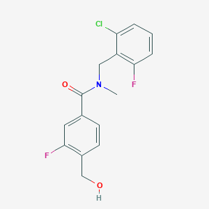 molecular formula C16H14ClF2NO2 B6709563 N-[(2-chloro-6-fluorophenyl)methyl]-3-fluoro-4-(hydroxymethyl)-N-methylbenzamide 