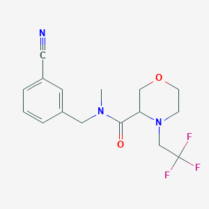 molecular formula C16H18F3N3O2 B6709574 N-[(3-cyanophenyl)methyl]-N-methyl-4-(2,2,2-trifluoroethyl)morpholine-3-carboxamide 