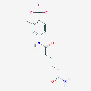 molecular formula C14H17F3N2O2 B6709639 N'-[3-methyl-4-(trifluoromethyl)phenyl]hexanediamide 