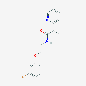 molecular formula C16H17BrN2O2 B6709684 N-[2-(3-bromophenoxy)ethyl]-2-pyridin-2-ylpropanamide 