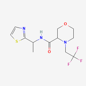 molecular formula C12H16F3N3O2S B6709703 N-[1-(1,3-thiazol-2-yl)ethyl]-4-(2,2,2-trifluoroethyl)morpholine-3-carboxamide 