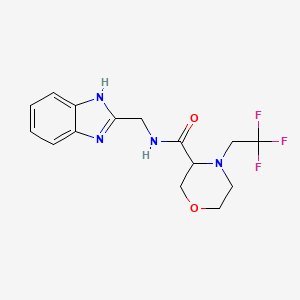 molecular formula C15H17F3N4O2 B6709712 N-(1H-benzimidazol-2-ylmethyl)-4-(2,2,2-trifluoroethyl)morpholine-3-carboxamide 