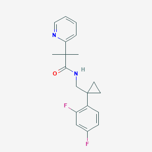 molecular formula C19H20F2N2O B6709782 N-[[1-(2,4-difluorophenyl)cyclopropyl]methyl]-2-methyl-2-pyridin-2-ylpropanamide 