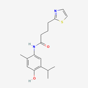 molecular formula C17H22N2O2S B6709801 N-(4-hydroxy-2-methyl-5-propan-2-ylphenyl)-4-(1,3-thiazol-2-yl)butanamide 