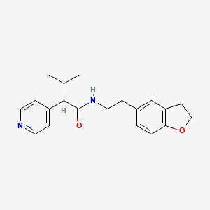 molecular formula C20H24N2O2 B6709815 N-[2-(2,3-dihydro-1-benzofuran-5-yl)ethyl]-3-methyl-2-pyridin-4-ylbutanamide 