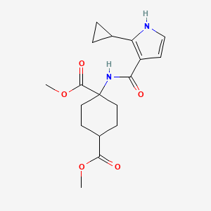 molecular formula C18H24N2O5 B6709917 dimethyl 1-[(2-cyclopropyl-1H-pyrrole-3-carbonyl)amino]cyclohexane-1,4-dicarboxylate 