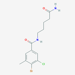 molecular formula C13H16BrClN2O2 B6709919 N-(5-amino-5-oxopentyl)-4-bromo-3-chloro-5-methylbenzamide 