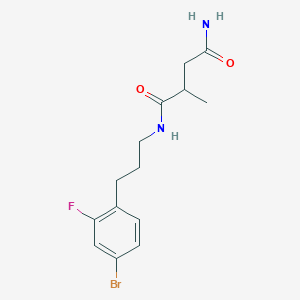 molecular formula C14H18BrFN2O2 B6709931 N-[3-(4-bromo-2-fluorophenyl)propyl]-2-methylbutanediamide 