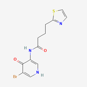 molecular formula C12H12BrN3O2S B6709948 N-(5-bromo-4-oxo-1H-pyridin-3-yl)-4-(1,3-thiazol-2-yl)butanamide 