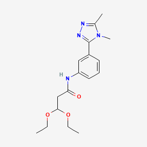 molecular formula C17H24N4O3 B6709992 N-[3-(4,5-dimethyl-1,2,4-triazol-3-yl)phenyl]-3,3-diethoxypropanamide 