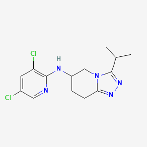 molecular formula C14H17Cl2N5 B6709993 N-(3,5-dichloropyridin-2-yl)-3-propan-2-yl-5,6,7,8-tetrahydro-[1,2,4]triazolo[4,3-a]pyridin-6-amine 