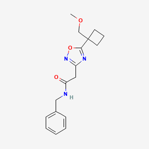 molecular formula C17H21N3O3 B6710153 N-benzyl-2-[5-[1-(methoxymethyl)cyclobutyl]-1,2,4-oxadiazol-3-yl]acetamide 