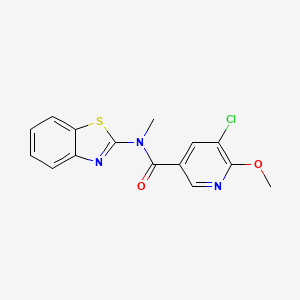 molecular formula C15H12ClN3O2S B6710235 N-(1,3-benzothiazol-2-yl)-5-chloro-6-methoxy-N-methylpyridine-3-carboxamide 