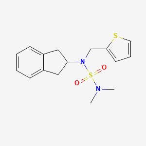 molecular formula C16H20N2O2S2 B6710258 N-(dimethylsulfamoyl)-N-(thiophen-2-ylmethyl)-2,3-dihydro-1H-inden-2-amine 