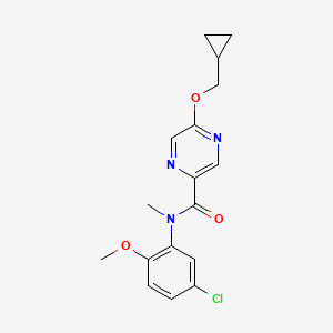molecular formula C17H18ClN3O3 B6710275 N-(5-chloro-2-methoxyphenyl)-5-(cyclopropylmethoxy)-N-methylpyrazine-2-carboxamide 