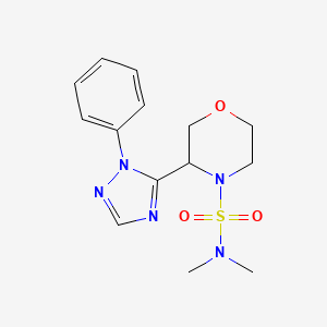 molecular formula C14H19N5O3S B6710326 N,N-dimethyl-3-(2-phenyl-1,2,4-triazol-3-yl)morpholine-4-sulfonamide 