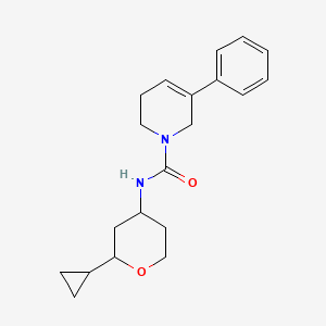 molecular formula C20H26N2O2 B6710360 N-(2-cyclopropyloxan-4-yl)-5-phenyl-3,6-dihydro-2H-pyridine-1-carboxamide 