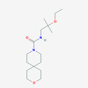 molecular formula C16H30N2O3 B6710379 N-(2-ethoxy-2-methylpropyl)-3-oxa-9-azaspiro[5.5]undecane-9-carboxamide 