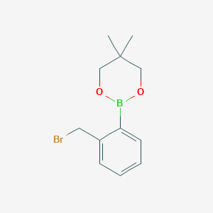 molecular formula C12H16BBrO2 B067104 2-[2-(Bromomethyl)phenyl]-5,5-dimethyl-1,3,2-dioxaborinane CAS No. 166821-88-1