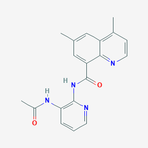 molecular formula C19H18N4O2 B6710414 N-(3-acetamidopyridin-2-yl)-4,6-dimethylquinoline-8-carboxamide 