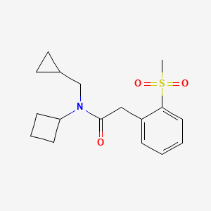 molecular formula C17H23NO3S B6710498 N-cyclobutyl-N-(cyclopropylmethyl)-2-(2-methylsulfonylphenyl)acetamide 