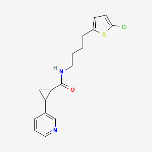 molecular formula C17H19ClN2OS B6710537 N-[4-(5-chlorothiophen-2-yl)butyl]-2-pyridin-3-ylcyclopropane-1-carboxamide 