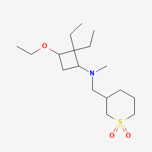 molecular formula C17H33NO3S B6710560 N-[(1,1-dioxothian-3-yl)methyl]-3-ethoxy-2,2-diethyl-N-methylcyclobutan-1-amine 