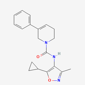 molecular formula C19H21N3O2 B6710599 N-(5-cyclopropyl-3-methyl-1,2-oxazol-4-yl)-5-phenyl-3,6-dihydro-2H-pyridine-1-carboxamide 