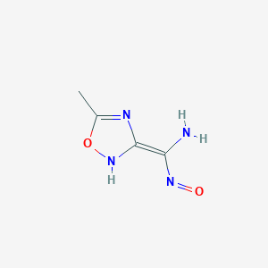 molecular formula C4H6N4O2 B067106 N'-Hydroxy-5-methyl-1,2,4-oxadiazole-3-carboximidamide CAS No. 162969-65-5