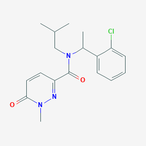molecular formula C18H22ClN3O2 B6710644 N-[1-(2-chlorophenyl)ethyl]-1-methyl-N-(2-methylpropyl)-6-oxopyridazine-3-carboxamide 