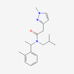 molecular formula C19H27N3O B6710654 N-[1-(2-methylphenyl)ethyl]-N-(2-methylpropyl)-2-(1-methylpyrazol-3-yl)acetamide 