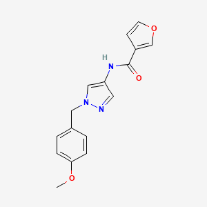 molecular formula C16H15N3O3 B6710655 N-[1-[(4-methoxyphenyl)methyl]pyrazol-4-yl]furan-3-carboxamide 