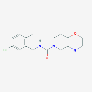 molecular formula C17H24ClN3O2 B6710663 N-[(5-chloro-2-methylphenyl)methyl]-4-methyl-3,4a,5,7,8,8a-hexahydro-2H-pyrido[4,3-b][1,4]oxazine-6-carboxamide 