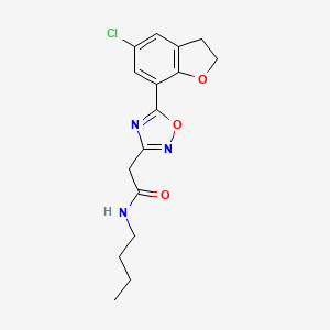 molecular formula C16H18ClN3O3 B6710733 N-butyl-2-[5-(5-chloro-2,3-dihydro-1-benzofuran-7-yl)-1,2,4-oxadiazol-3-yl]acetamide 