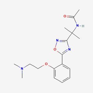 molecular formula C17H24N4O3 B6710756 N-[2-[5-[2-[2-(dimethylamino)ethoxy]phenyl]-1,2,4-oxadiazol-3-yl]propan-2-yl]acetamide 