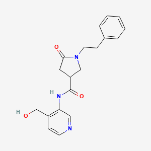 molecular formula C19H21N3O3 B6710861 N-[4-(hydroxymethyl)pyridin-3-yl]-5-oxo-1-(2-phenylethyl)pyrrolidine-3-carboxamide 